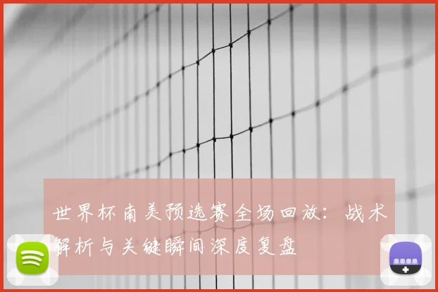 世界杯南美预选赛全场回放：战术解析与关键瞬间深度复盘